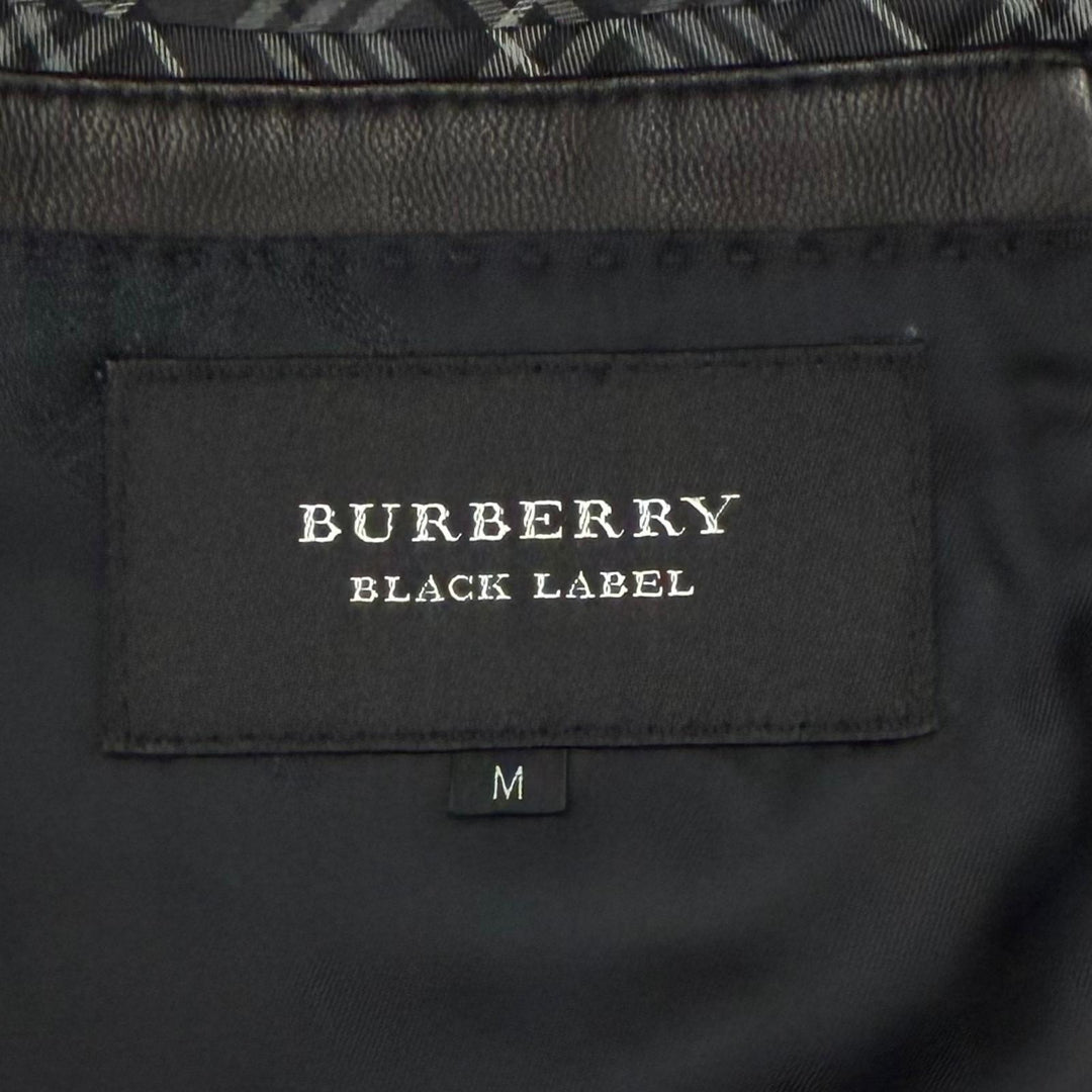 Great BURBERRY BLACK LABEL tailored jacket black Sheep leather mens M