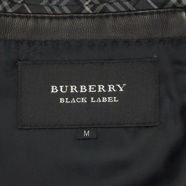 Great BURBERRY BLACK LABEL tailored jacket black Sheep leather mens M