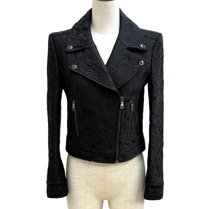 Excellent DOLCE&GABBANA Leather jacket black cotton Women 38 F9H26T/FJMPG