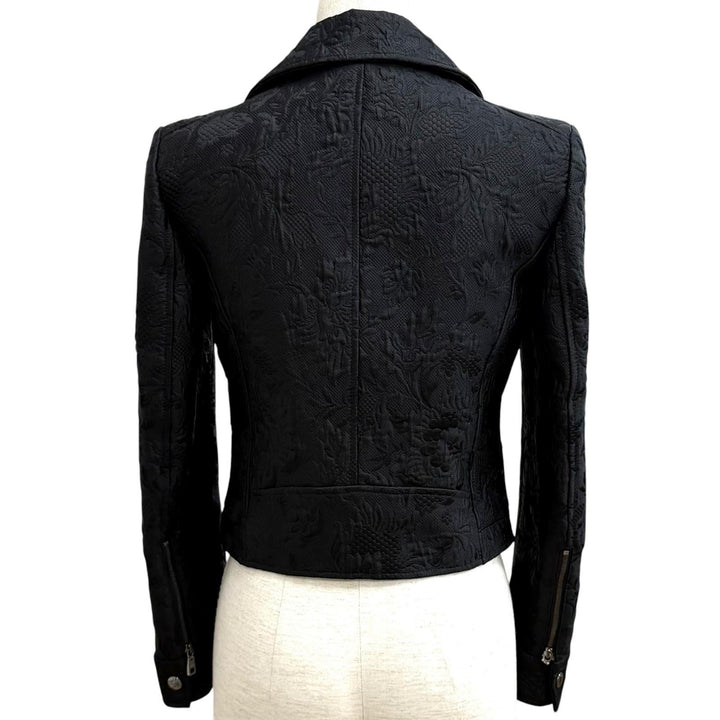 Excellent DOLCE&GABBANA Leather jacket black cotton Women 38 F9H26T/FJMPG