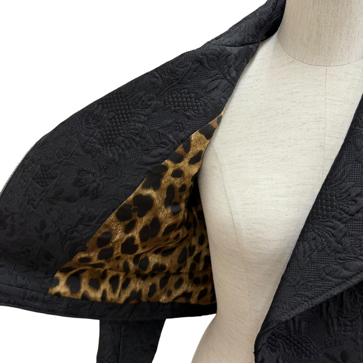 Excellent DOLCE&GABBANA Leather jacket black cotton Women 38 F9H26T/FJMPG