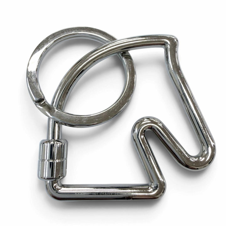 Great HERMES key ring Shuval Horse motif key ring Silver mens