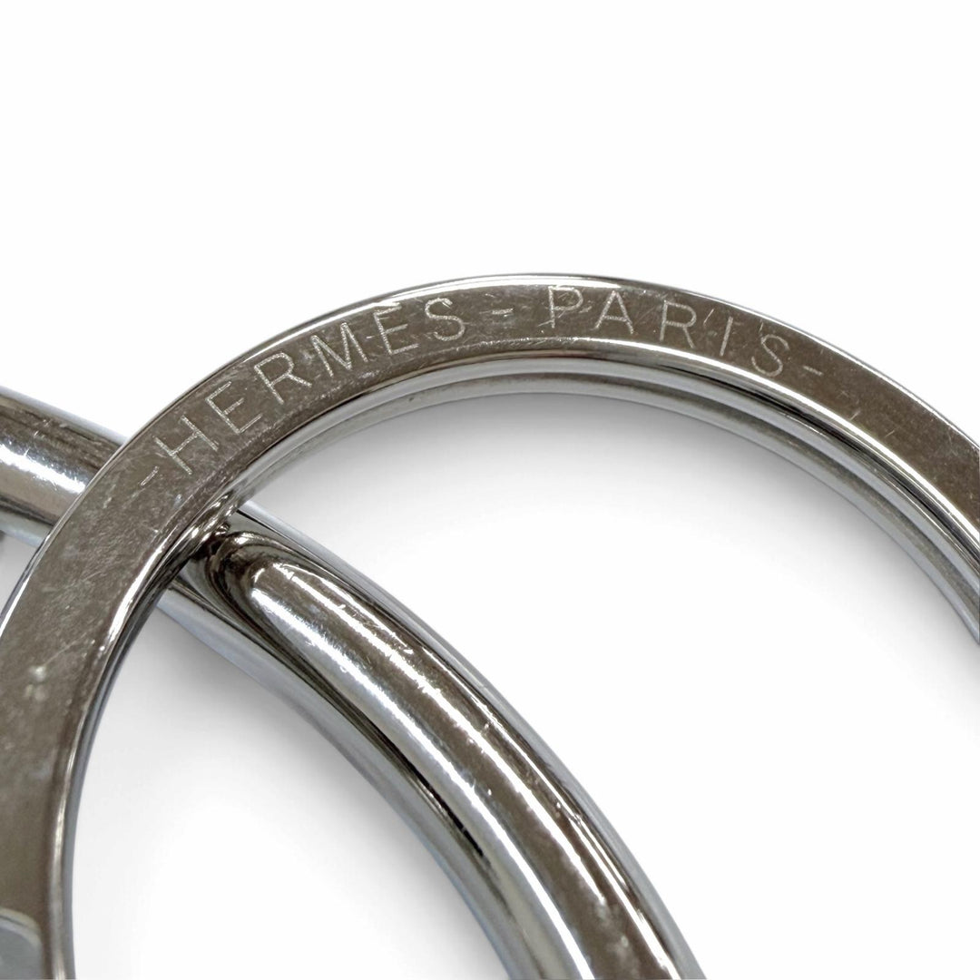 Great HERMES key ring Shuval Horse motif key ring Silver mens