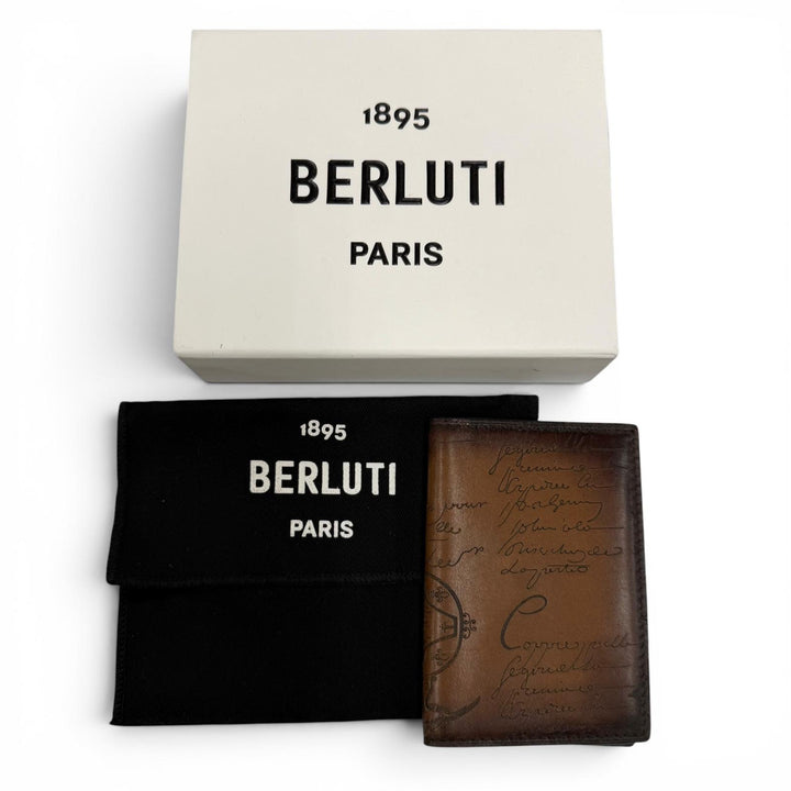 Excellent BERLUTI Jagua Flap Card Holder Venice Current product Calligraphy