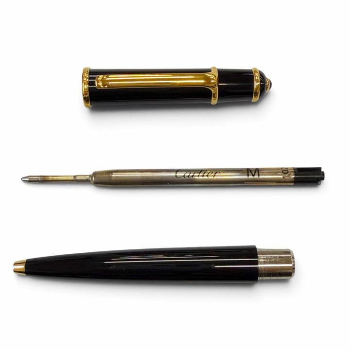 Excellent Cartier Ballpoint pen Diaboro de Cartier black Blue Gemstone mens