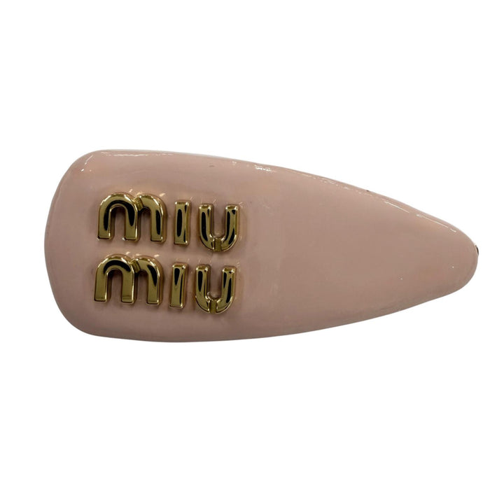 Excellent MIUMIU clip Logo Hair Clips, Set of 3, Leather Hair Accessories 5IF188
