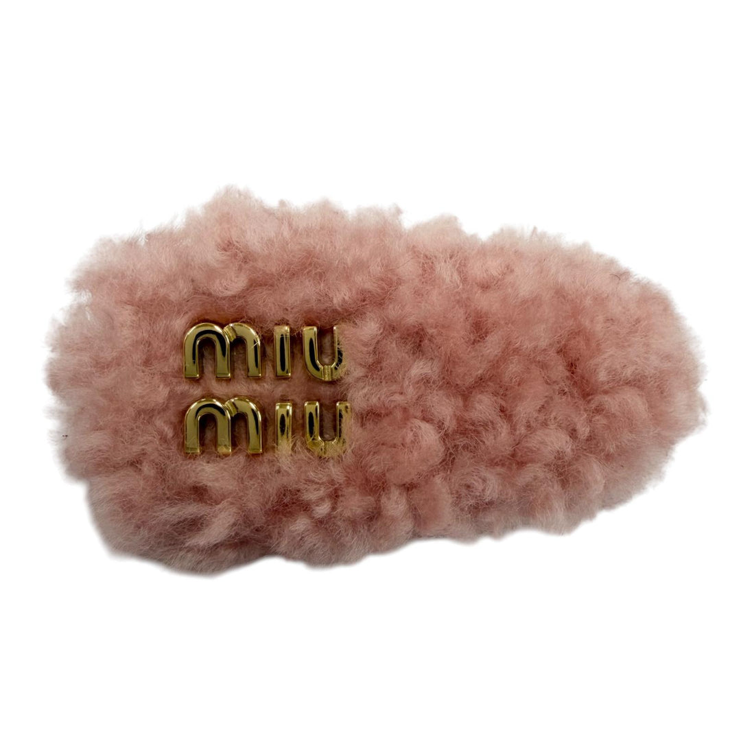 Excellent MIUMIU clip Logo Hair Clips, Set of 3, Leather Hair Accessories 5IF188