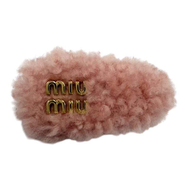 Excellent MIUMIU clip Logo Hair Clips, Set of 3, Leather Hair Accessories 5IF188