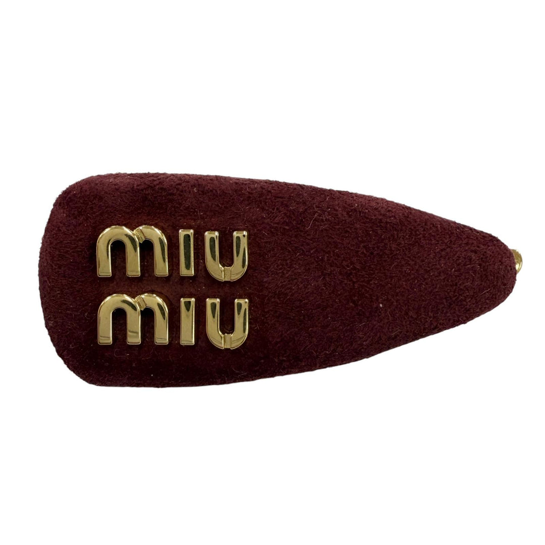 Excellent MIUMIU clip Logo Hair Clips, Set of 3, Leather Hair Accessories 5IF188