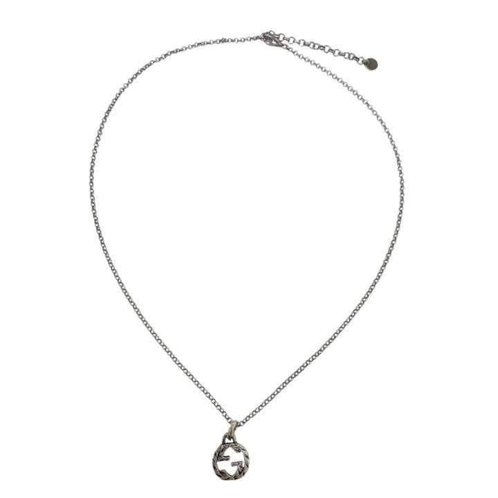 Great GUCCI Necklace Interlocking G Arabesque Accessories Silver AG925 455535