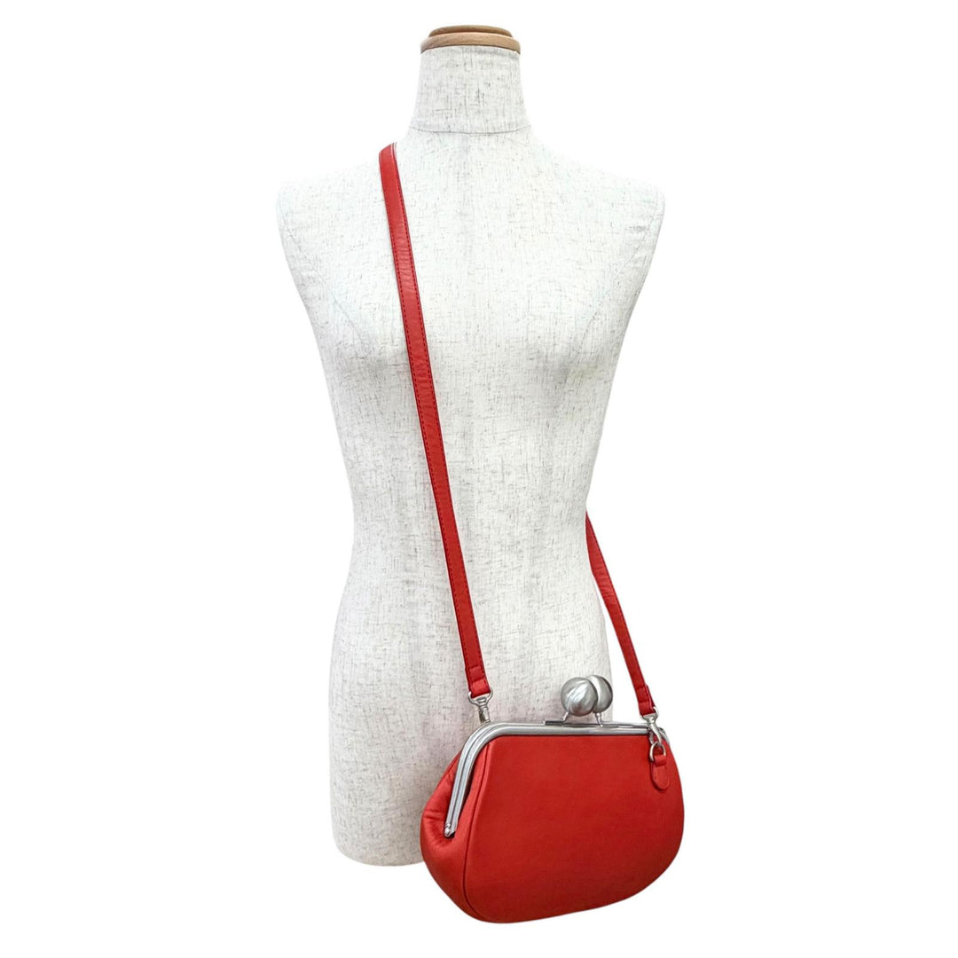 Pristine kawa-kawa Shoulder Bag Clasp-closure 3-way handbag/clutch bag Red