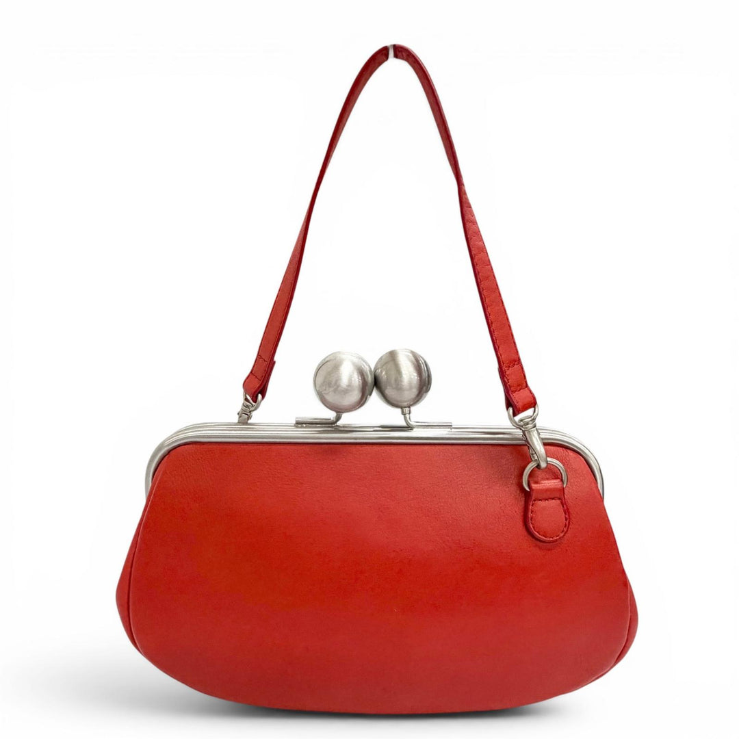 Pristine kawa-kawa Shoulder Bag Clasp-closure 3-way handbag/clutch bag Red