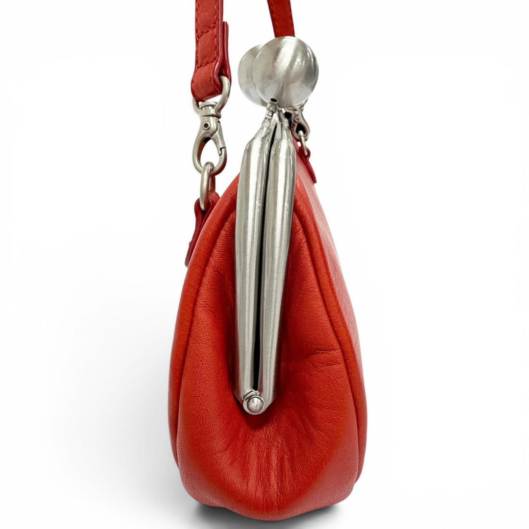 Pristine kawa-kawa Shoulder Bag Clasp-closure 3-way handbag/clutch bag Red