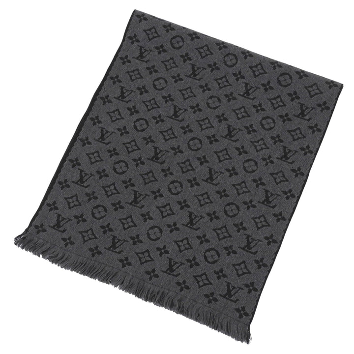 Excellent LOUIS VUITTON Scarf Esharp monogram classic fringe wool M78526