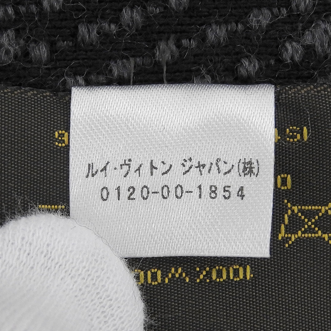 Excellent LOUIS VUITTON Scarf Esharp monogram classic fringe wool M78526