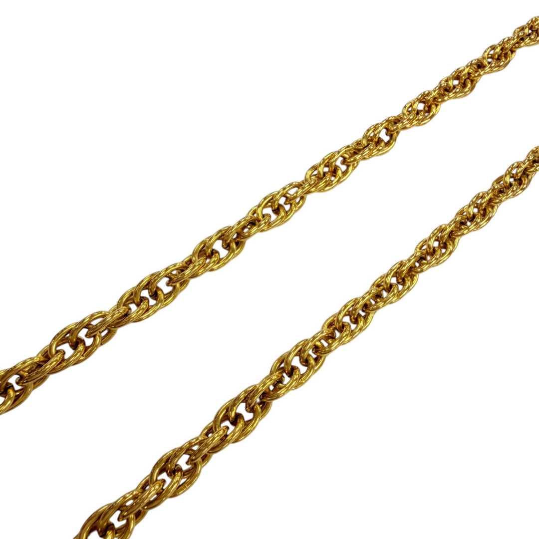 Excellent CHANEL Necklace COCO Mark Twist Chain gold metal Women