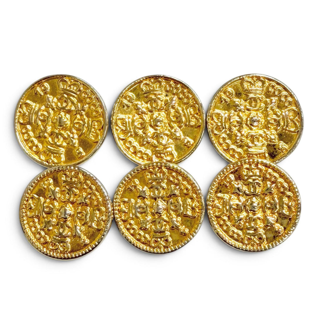 Great CHANEL button COCO Mark Set of 6 (3 large, 3 small) gold Women