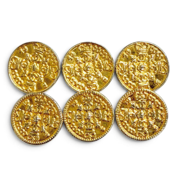 Great CHANEL button COCO Mark Set of 6 (3 large, 3 small) gold Women