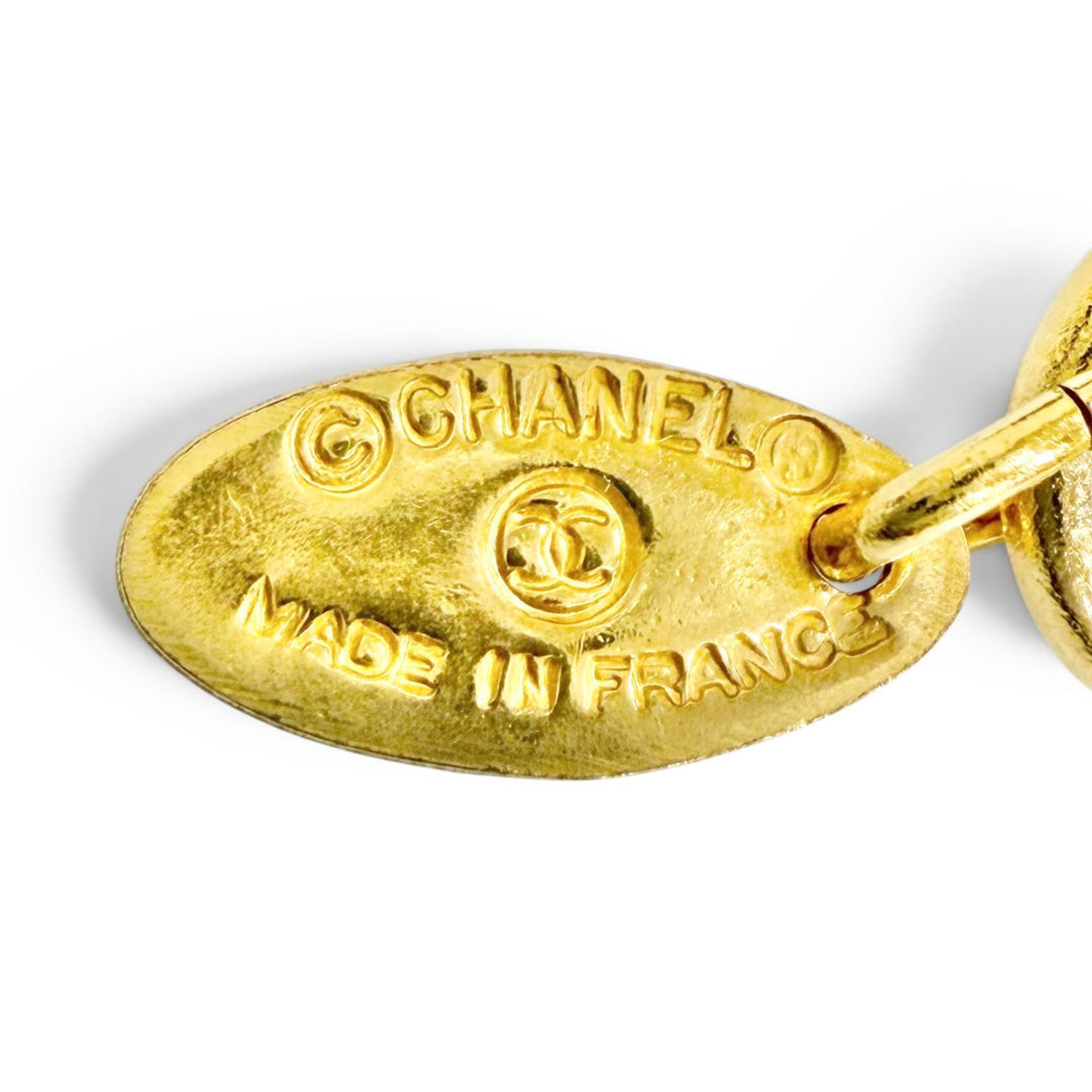 Excellent CHANEL belt 31 RUE CAMBON COCO Button Chain gold Women