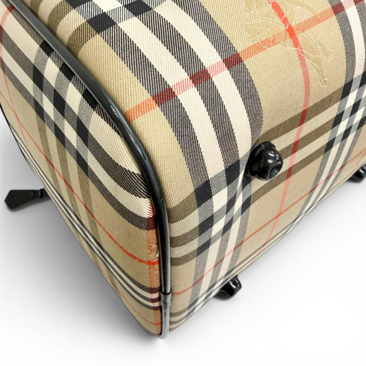 Excellent Burberrys Boston bag Shadow Horse Nova Check Pattern Leather