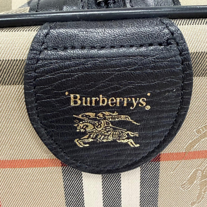Excellent Burberrys Boston bag Shadow Horse Nova Check Pattern Leather