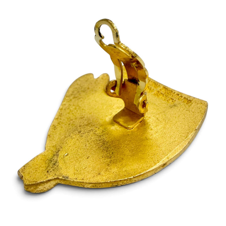 Great HERMES Earring Cheval Horse Head Earrings (for both ears) gold Women