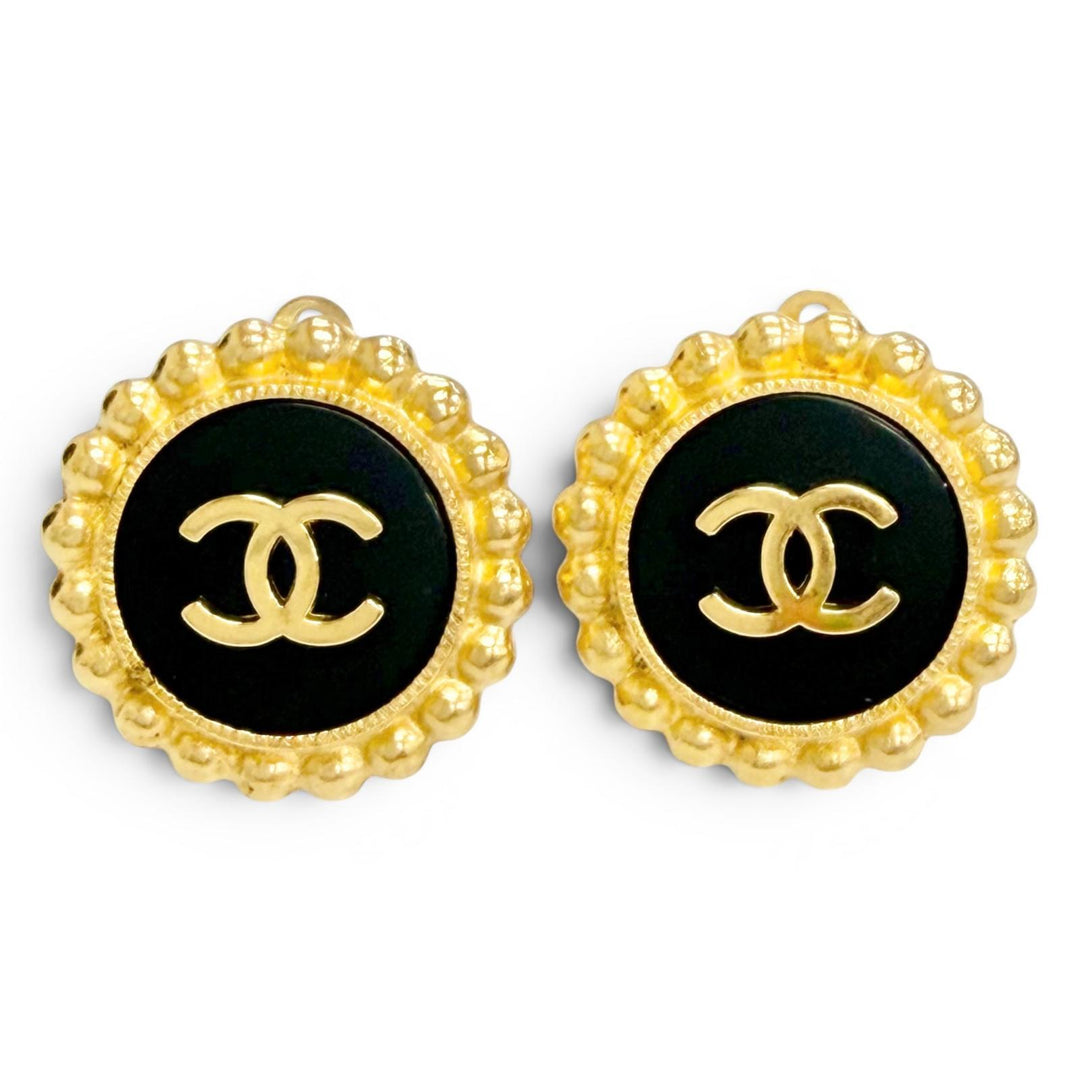 Excellent CHANEL COCO Mark Bicolor Earrings (for both ears) gold Women 95A