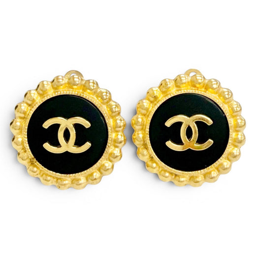 Excellent CHANEL COCO Mark Bicolor Earrings (for both ears) gold Women 95A