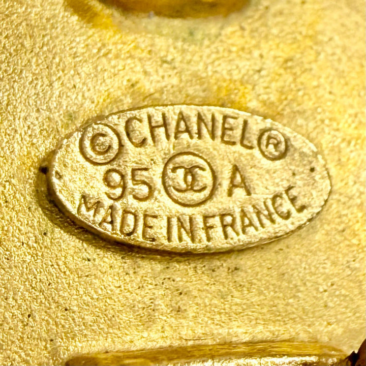 Excellent CHANEL COCO Mark Bicolor Earrings (for both ears) gold Women 95A
