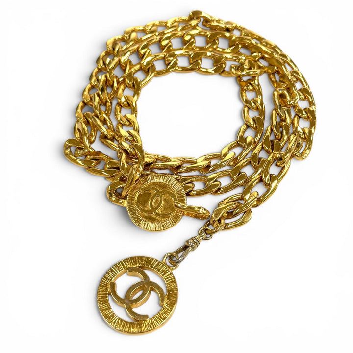 Great CHANEL belt COCO Mark Chain gold Women