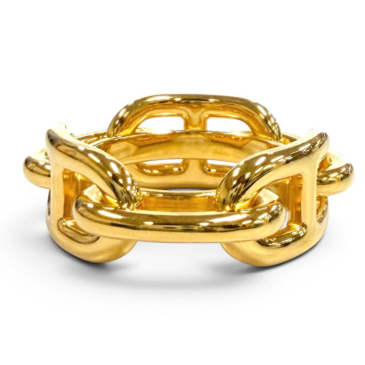 Pristine HERMES Scarf ring REGATE ChÃ©ne Dunkel gold Women