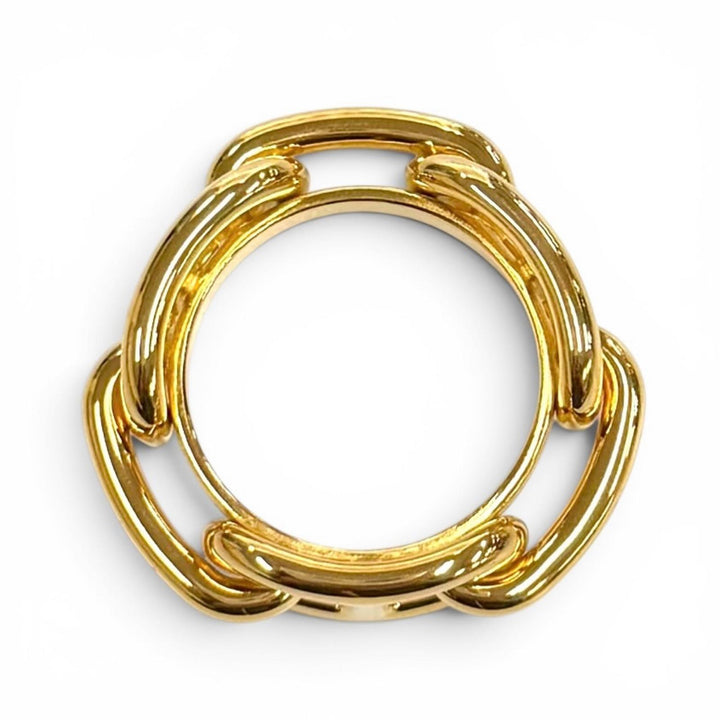 Pristine HERMES Scarf ring REGATE ChÃ©ne Dunkel gold Women