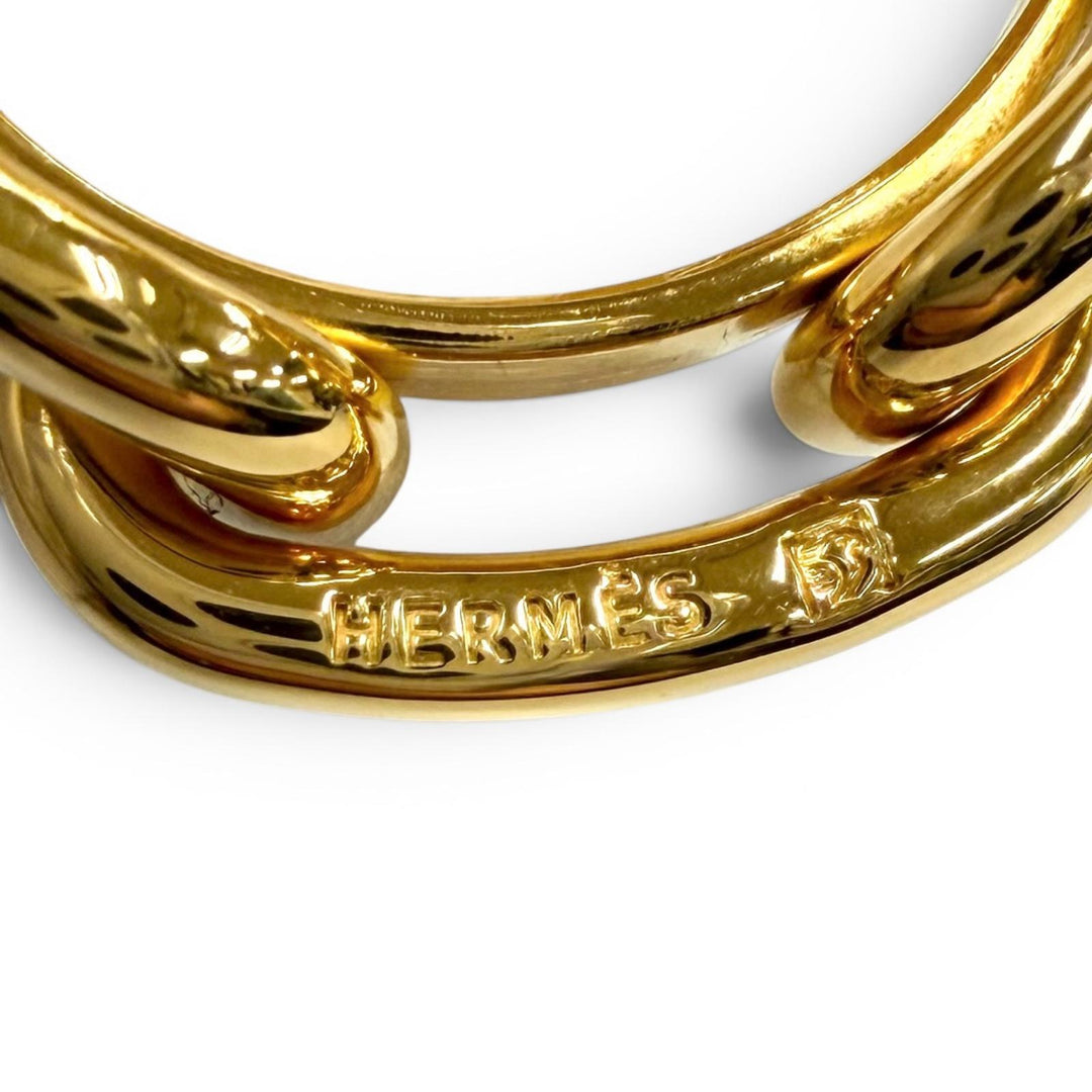 Pristine HERMES Scarf ring REGATE ChÃ©ne Dunkel gold Women