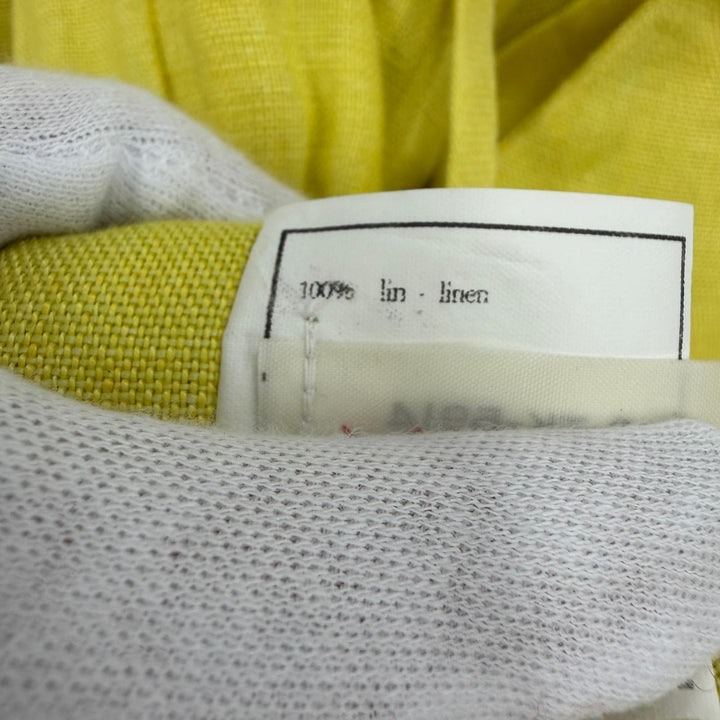 Great CHANEL one piece COCO Mark yellow linen Women 38 96P P07000V04682