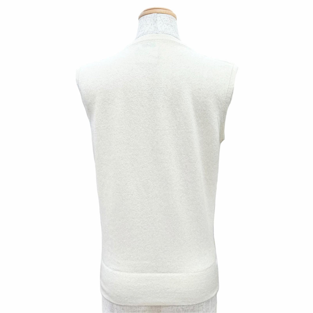 Great CHANEL COCO Mark Sleeveless Knit Vest Ivory cashmere EU 38 01A P18160