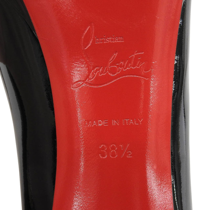 Pristine Christian Louboutin pumps Red sole high heels black Patent leather 38.5