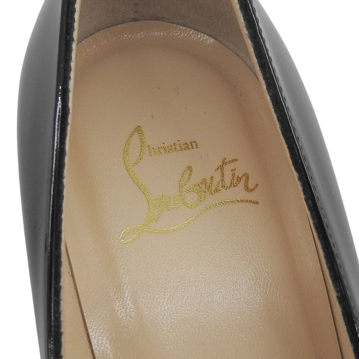 Pristine Christian Louboutin pumps Red sole high heels black Patent leather 38.5