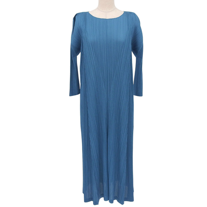 Excellent PLEATS PLEASE one piece Long length blue polyester Women 2 PP21-JH484