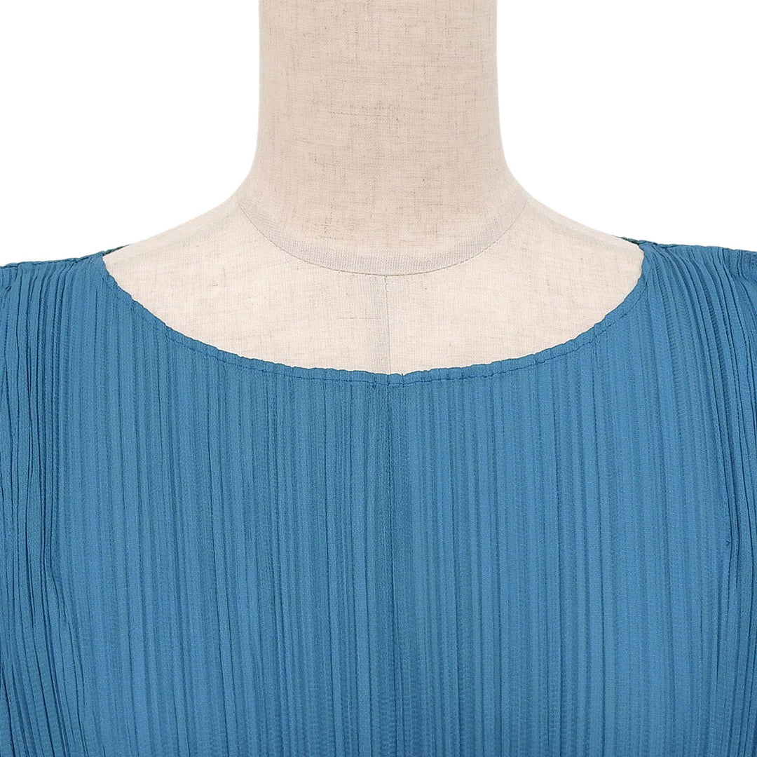 Excellent PLEATS PLEASE one piece Long length blue polyester Women 2 PP21-JH484