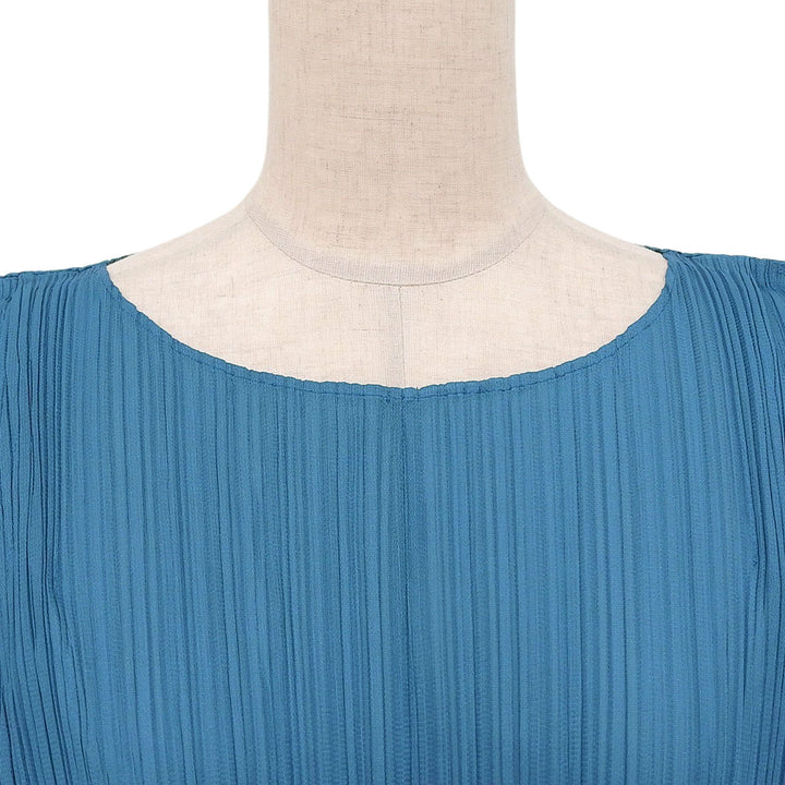 Excellent PLEATS PLEASE one piece Long length blue polyester Women 2 PP21-JH484