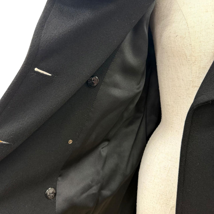 Excellent CHANEL coat COCO Mark Button black cashmere 40 04A P24402