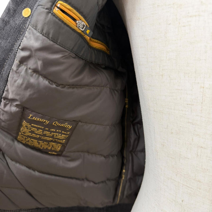 Great MOORER Down jacket VERONA denim black cotton mens 44 TURBINO-106
