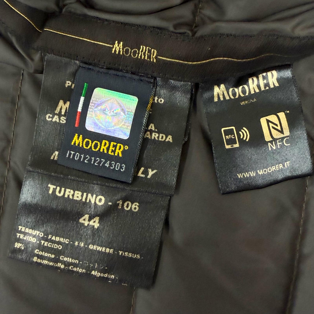 Great MOORER Down jacket VERONA denim black cotton mens 44 TURBINO-106
