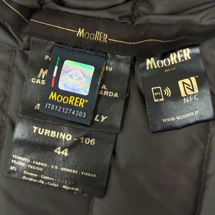Great MOORER Down jacket VERONA denim black cotton mens 44 TURBINO-106