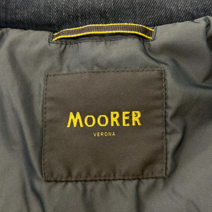 Great MOORER Down jacket VERONA denim black cotton mens 44 TURBINO-106