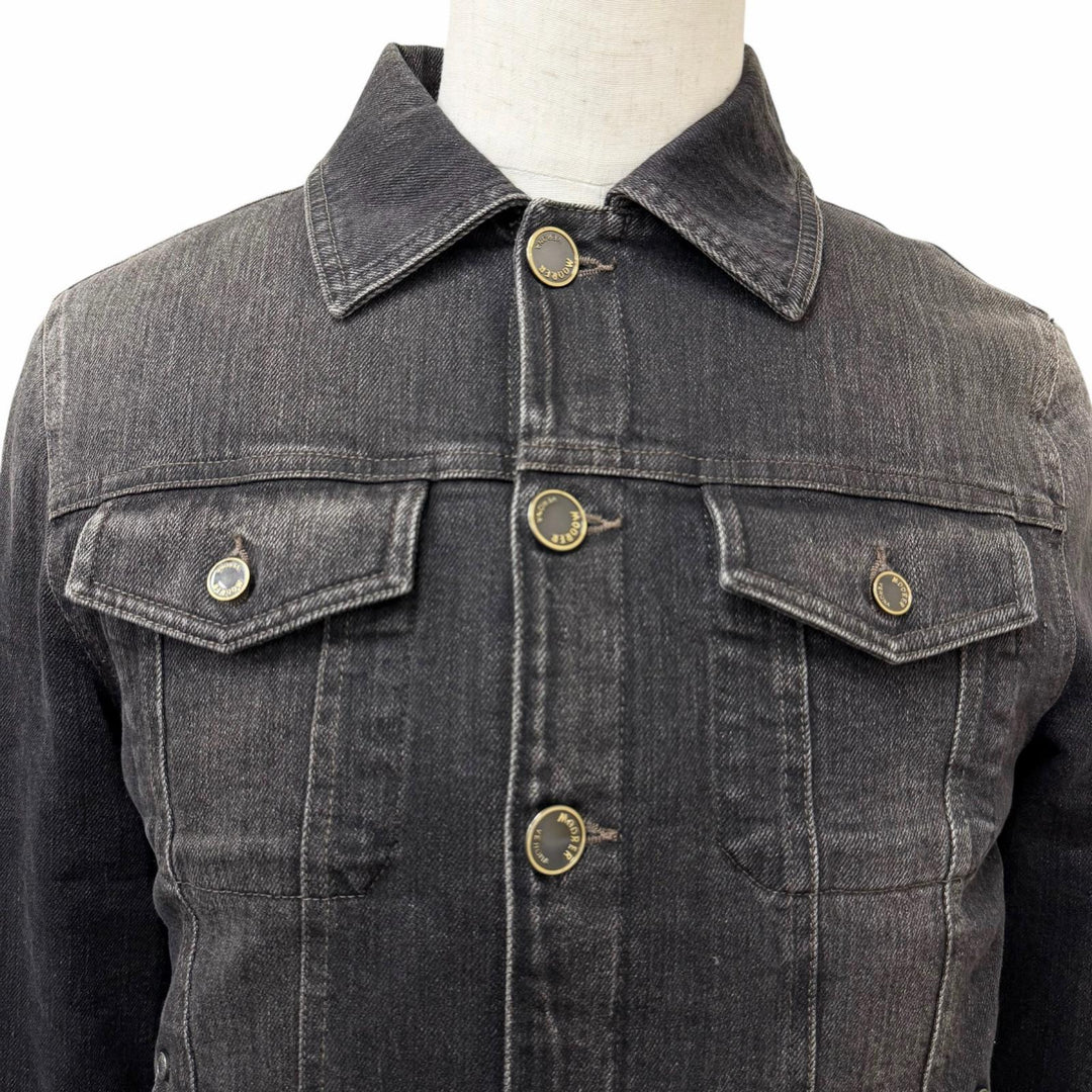 Great MOORER Down jacket VERONA denim black cotton mens 44 TURBINO-106
