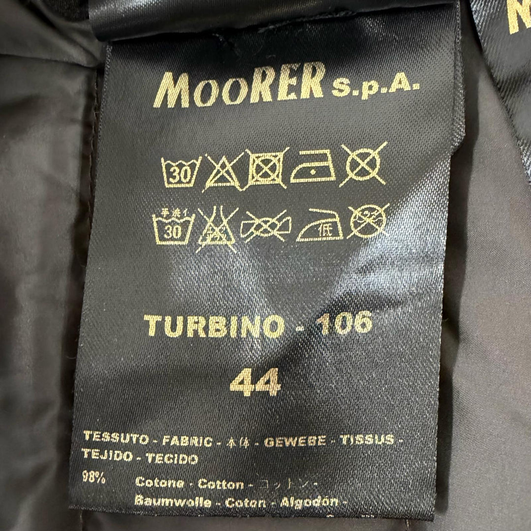 Great MOORER Down jacket VERONA denim black cotton mens 44 TURBINO-106