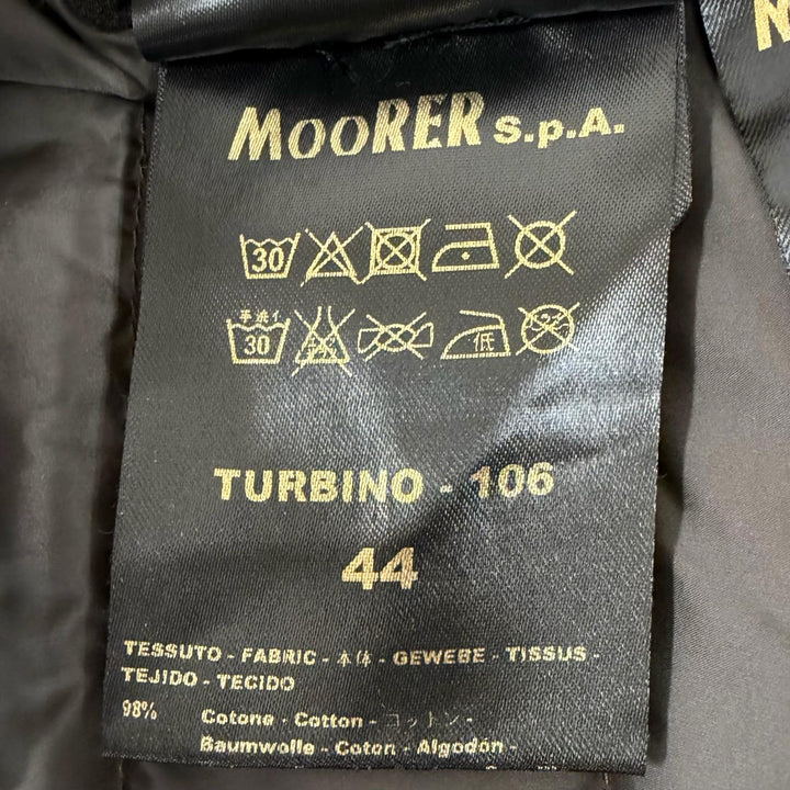 Great MOORER Down jacket VERONA denim black cotton mens 44 TURBINO-106