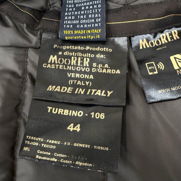 Great MOORER Down jacket VERONA denim black cotton mens 44 TURBINO-106