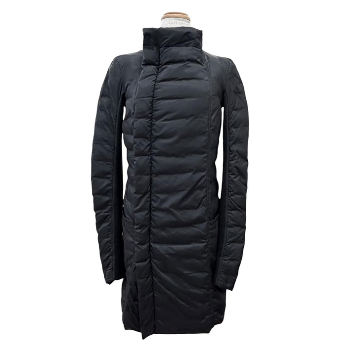 Great Rick Owens down coat Stand collar Zip up black Nylon Women 40 RP16F2913-TE